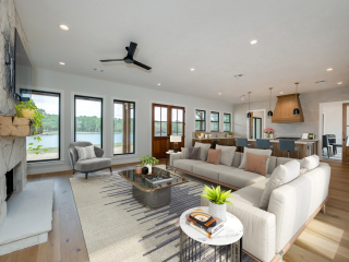 Stunning living room of the WLS Project by LaFollette Custom Homes.