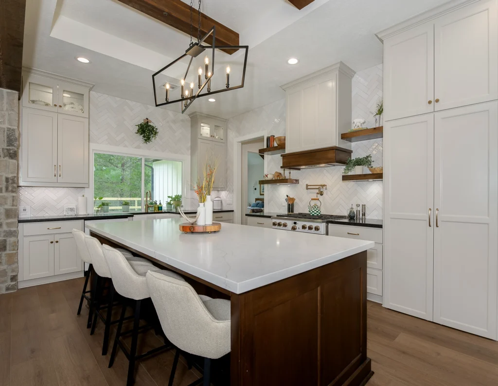 Custom home kitchen interior showing features for homeowners ready to build a custom home