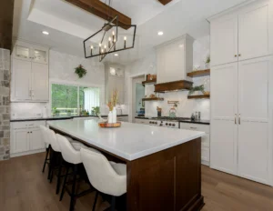 Custom home kitchen interior showing features for homeowners ready to build a custom home