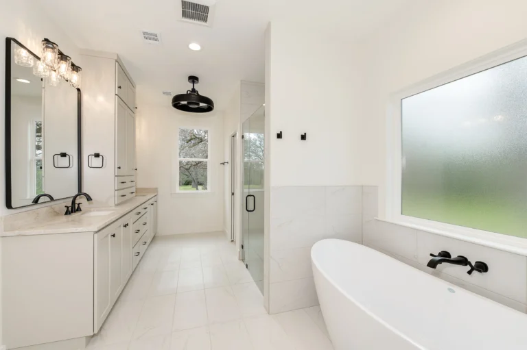 Modern bathroom showcasing confident custom home decisions