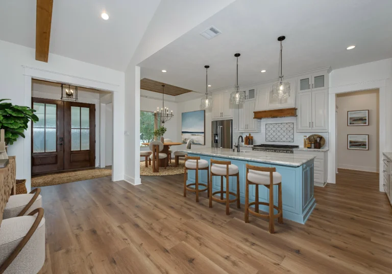Custom home building journey featuring a finished LaFollette kitchen